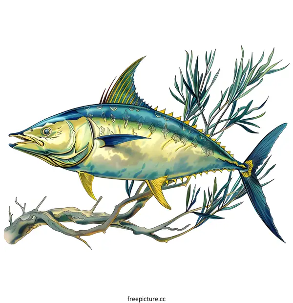 Bluefin Tuna and Seaweed Illustration