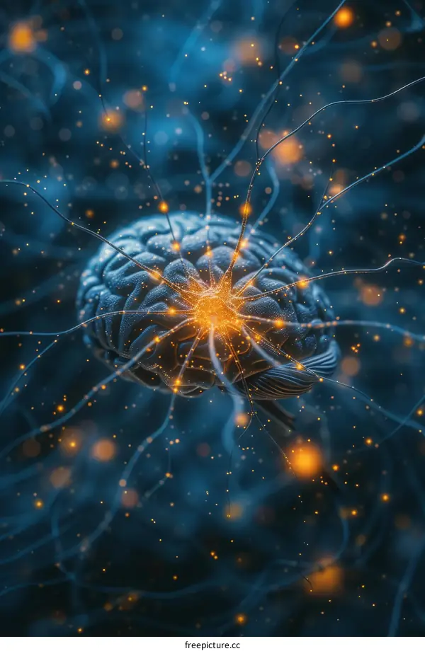 Brain with electrical impulses