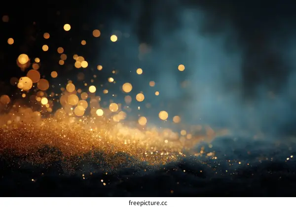 Golden Glitter Background with Bokeh Effect