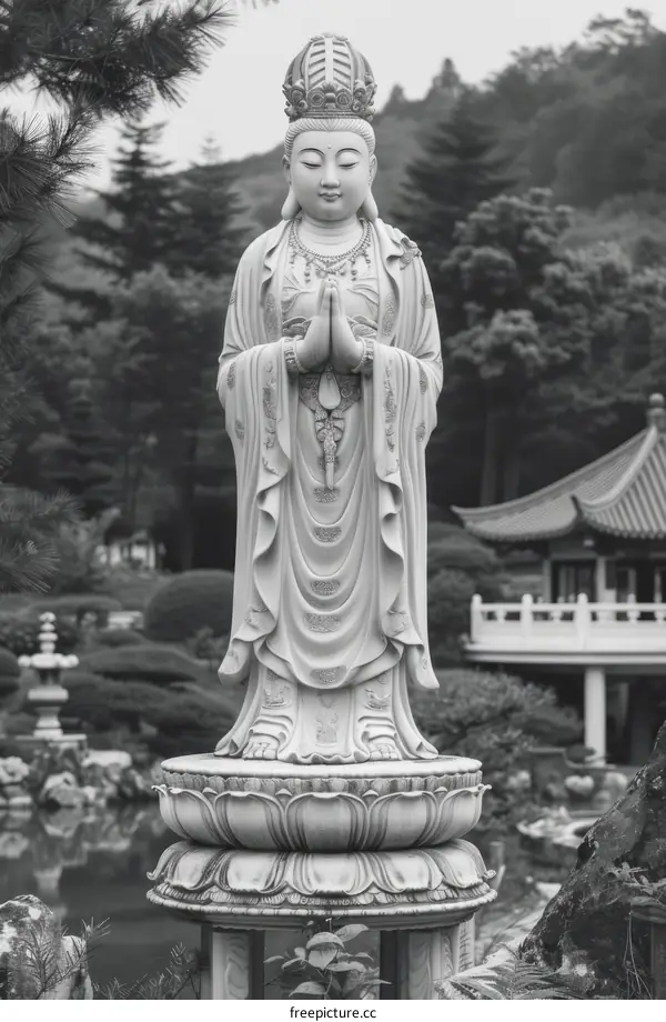Marble Statue of Avalokiteshvara, the Bodhisattva of Compassion