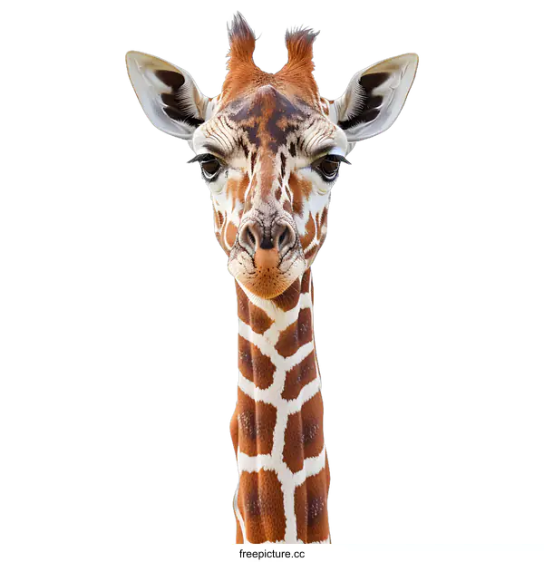 [Transparent Background PNG]Close-up portrait of a giraffe