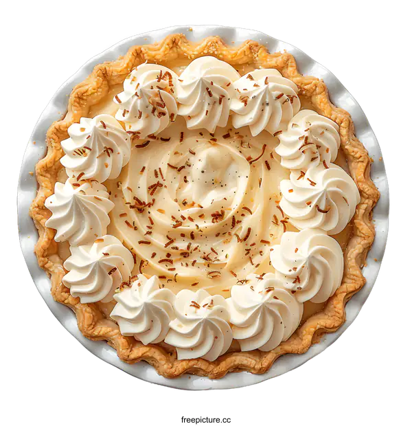 [Transparent Background PNG]Coconut Cream Pie