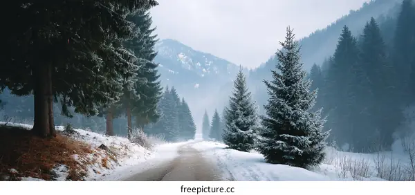 Winter Wonderland Mountain Road