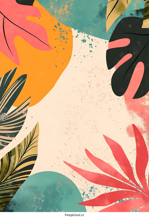 Tropical Leaves Abstract Background Design