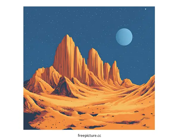 Night Sky Over a Desert Landscape