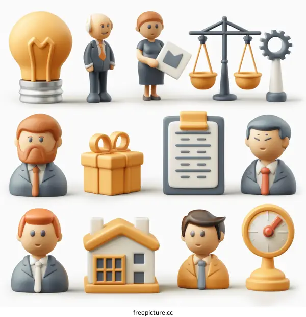 3d business people icons set