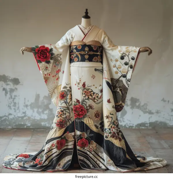 A kimono with a floral pattern