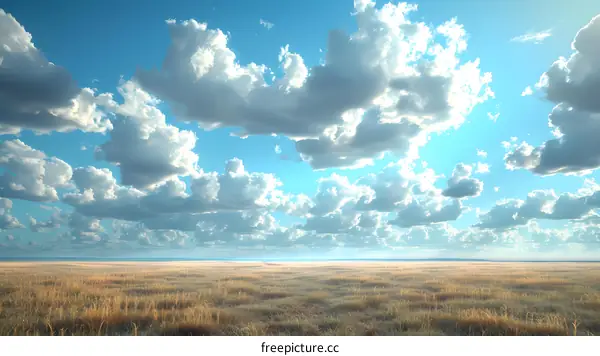 Beautiful cloudscape over a vast plain