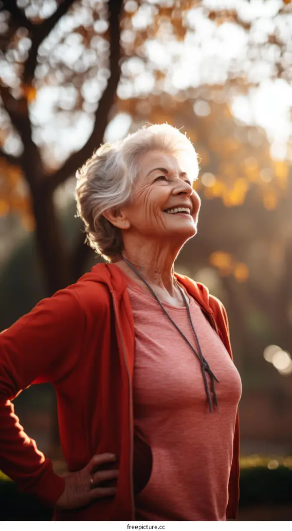 Portrait of a happy senior woman smiling outdoors