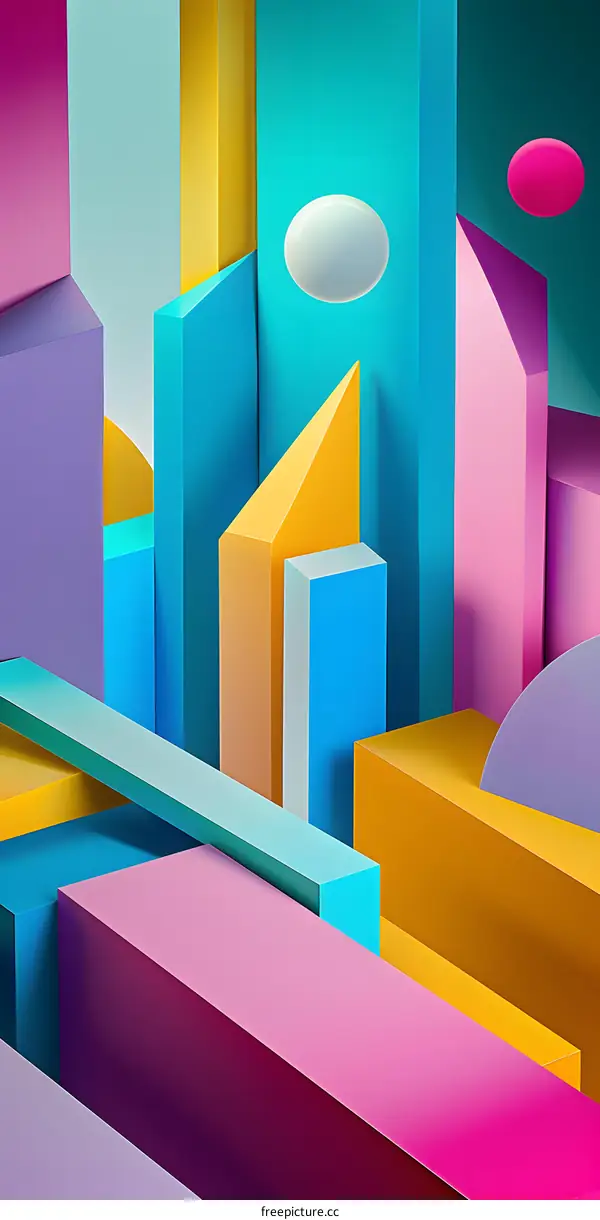 Abstract Geometric Shapes Colorful Illustration