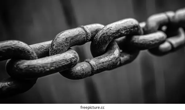Close-up View of an Aged Metal Chain