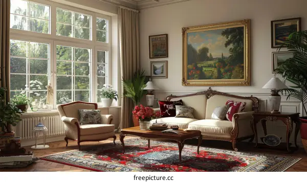 Elegant Vintage Living Room Interior Design