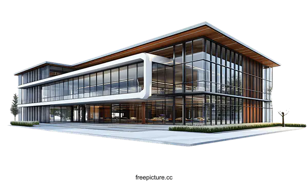[Transparent Background PNG]Modern Commercial Building Exterior Design