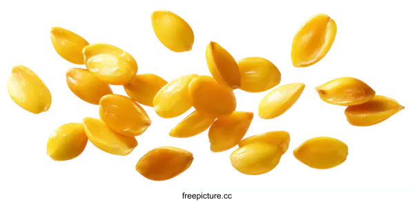 [Transparent Background PNG]Yellow Seeds in Motion Against White Background