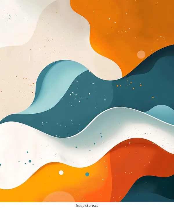 Abstract Background with Wavy Lines and Dots