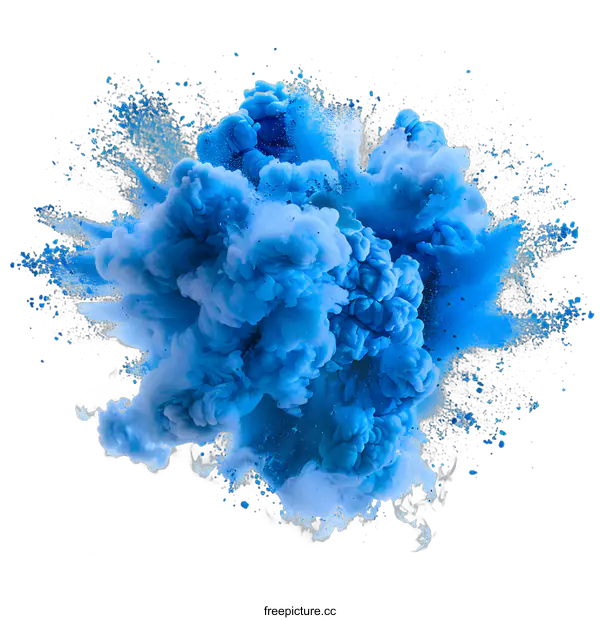 [Transparent Background PNG]Blue powder explosion