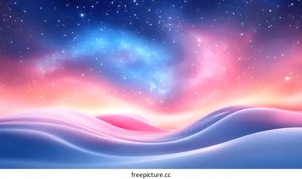 Abstract Dreamy Starry Sky Landscape