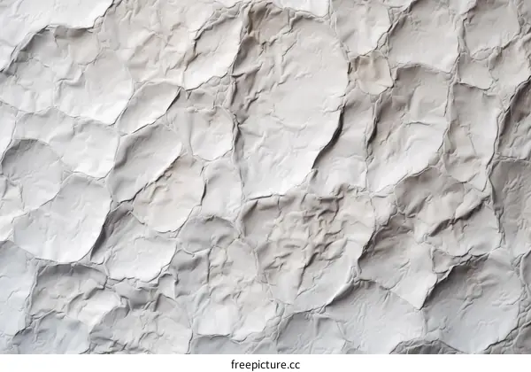 Close-up of a white crumpled paper texture