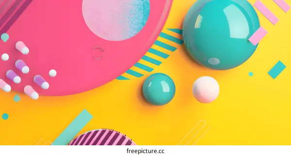 Abstract 3D Design with Colorful Geometric Shapes