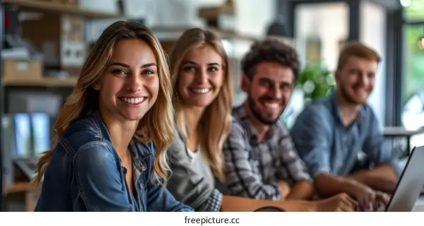 portrait of a group of young professionals smiling
