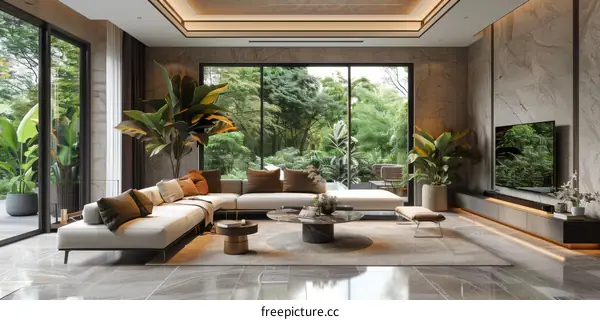 Modern Living Oasis with Greenery