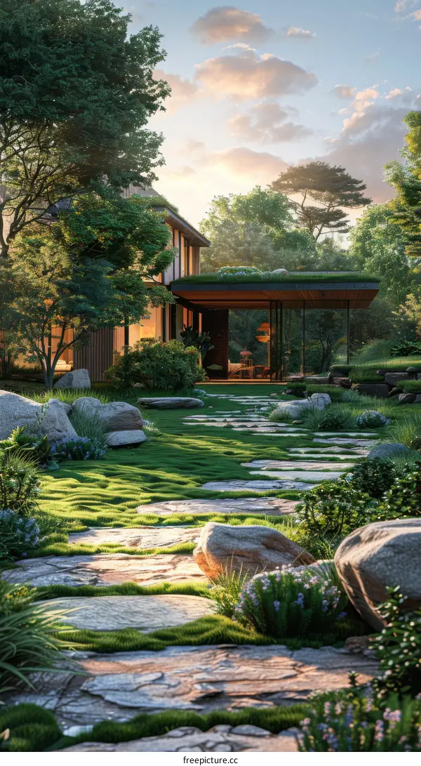 Modern Japanese Garden Courtyard