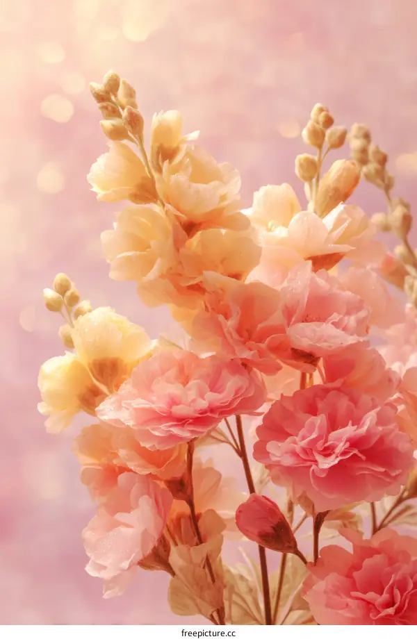 Delicate Pastel Flowers in Soft Light