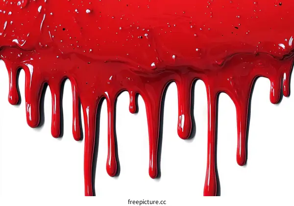 Red Paint Drips Abstract Art Background