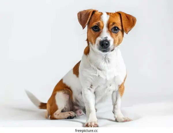 Playful Brown and White Jack Russell Terrier