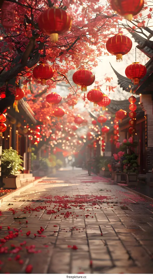 Street with red lanterns