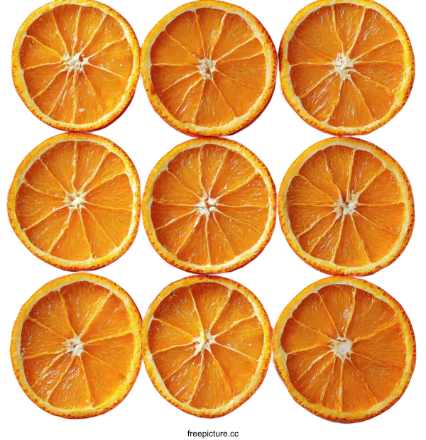 [Transparent Background PNG]Orange Slices Pattern on White Background