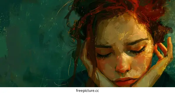 portrait of a crying woman