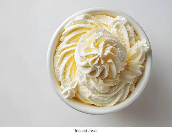 Top view of vanilla custard cream, food photography