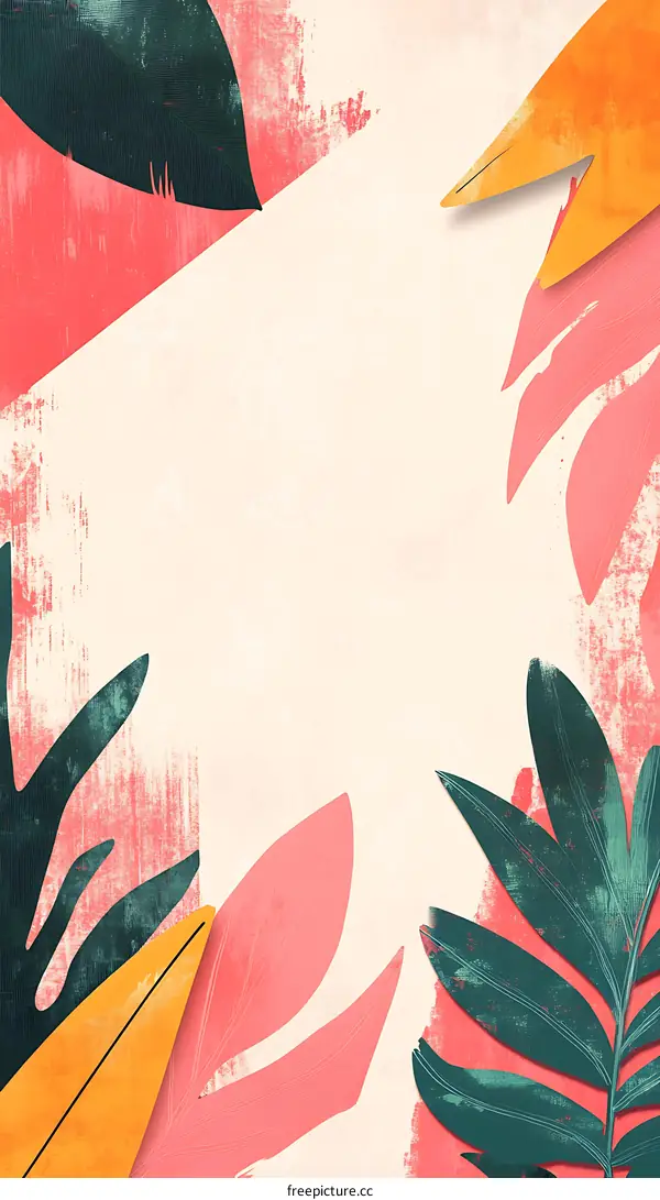 Tropical Leaves Abstract Art Background