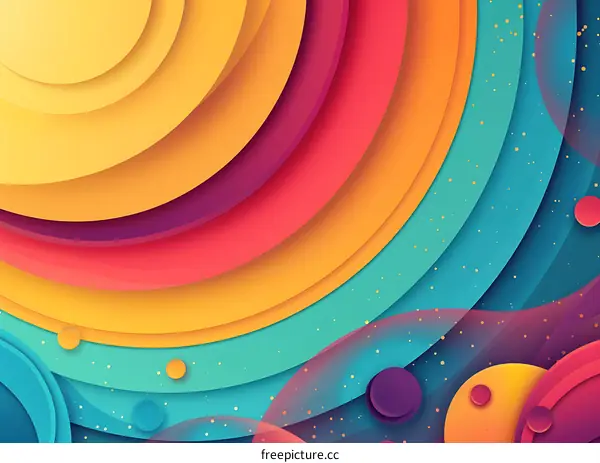 Abstract Colorful Background with Overlapping Circles
