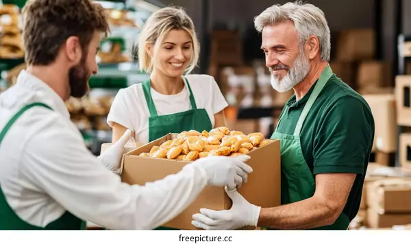 Warehouse Workers Loading Food Box