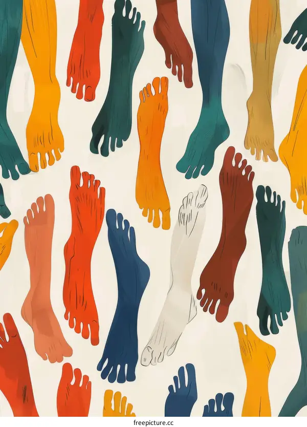 Colorful Feet of Diverse People: A Bottom-Up Perspective