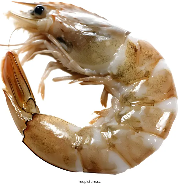 Fresh whiteleg shrimp isolated on white background