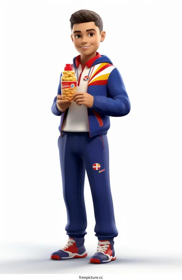 Young male athlete holding a bottle of sports drink