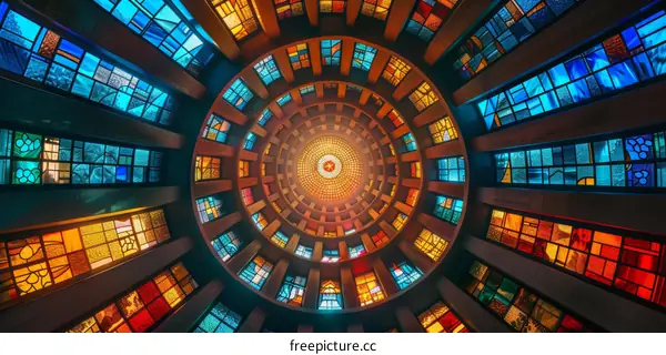 Stained glass oculus window