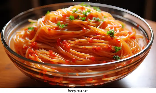 Spicy Spaghetti with Parsley