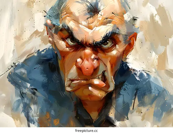 An illustration of an angry cartoon character