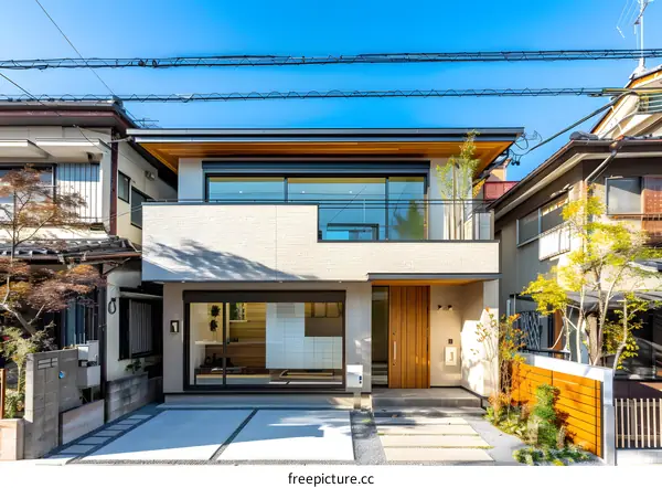 Modern House Exterior with Stone Facade