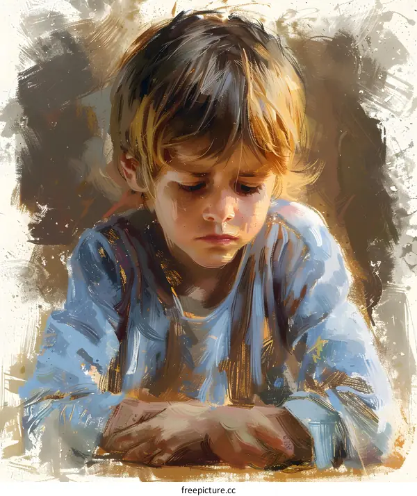 Thoughtful Boy Contemplating Life