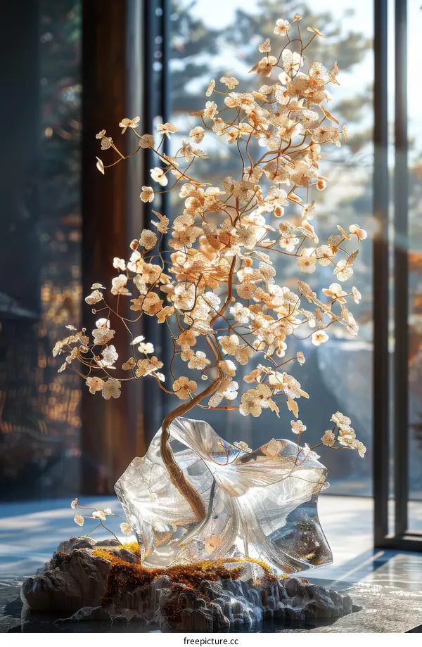 Crystallized Floral Bonsai Art Piece