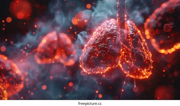 Inflammation of the human lungs