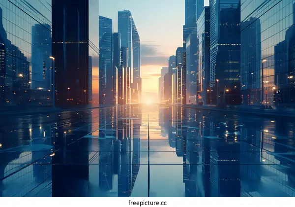 City street reflection