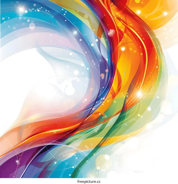 Abstract Colorful Wavy Lines Background Design