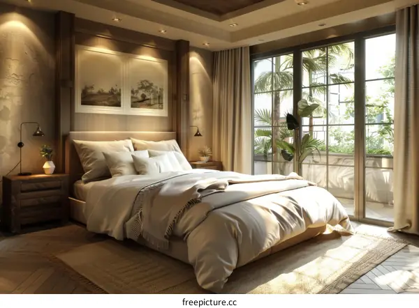 Cozy Bedroom with Natural Light and Warm Colors