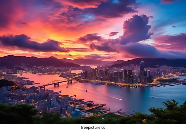 Hong Kong Skyline at Sunset